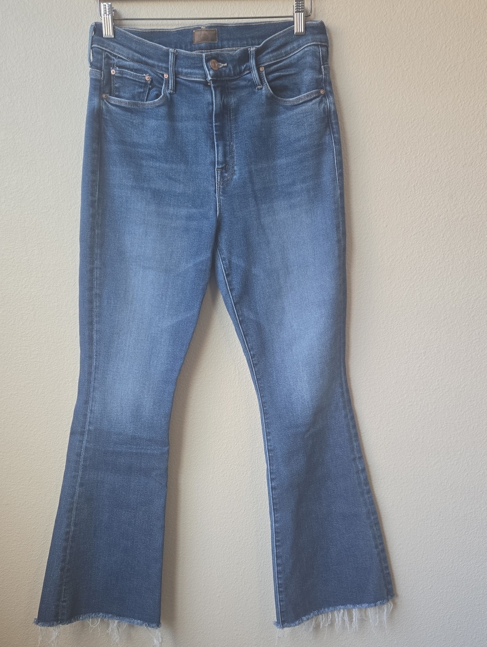 MOTHER Blue Flare Jeans - Mid Wash Denim